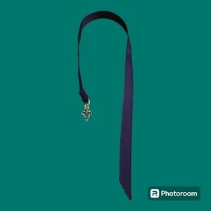 5/$25 Purple Ribbon Heart Charm Bookmark
